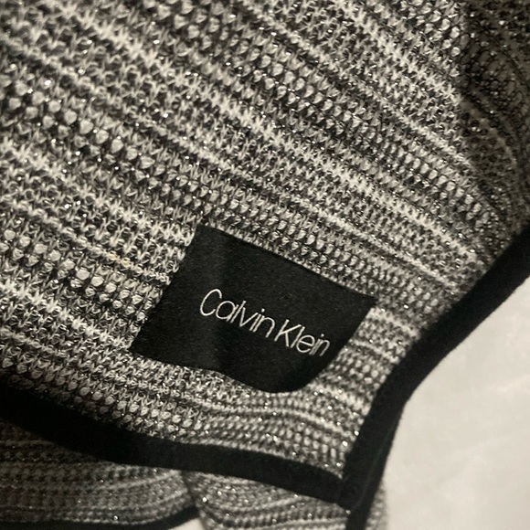 CALVIN KLEIN black white wrap shawl top one size most - Picture 6 of 7